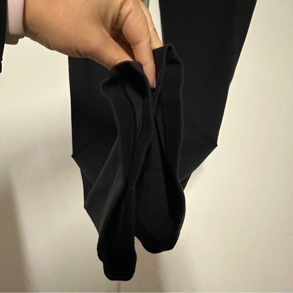 LULULEMON Black Foldover Waist Drawstring Slim Leg Fitness Yoga Pant Size 10T
